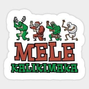 Mele Kalikimaka Haka Dance Maori Christmas Hawaii Xmas Gift Sticker